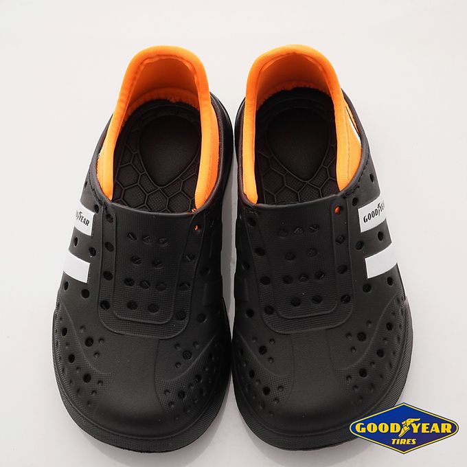 GOODYEAR - 台灣製GOODYEAR後踩水陸洞洞鞋(中小童段)-休閒鞋-黑