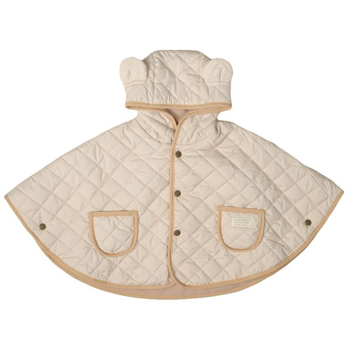 akachan honpo - 鋪棉斗篷-熊耳-象牙白色 (60～80cm)