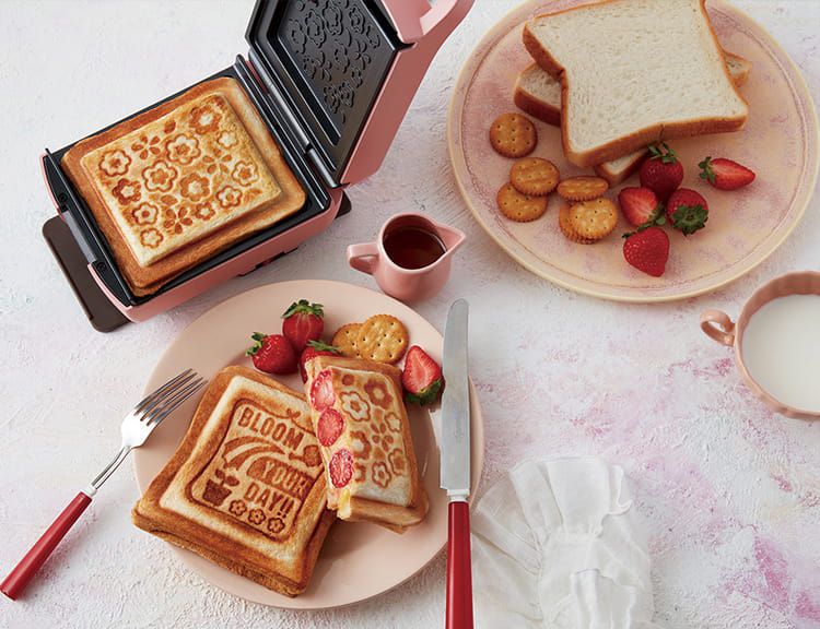 麗克特 recolte - Plaid 厚燒格子三明治機-花紋限定款-櫻花粉