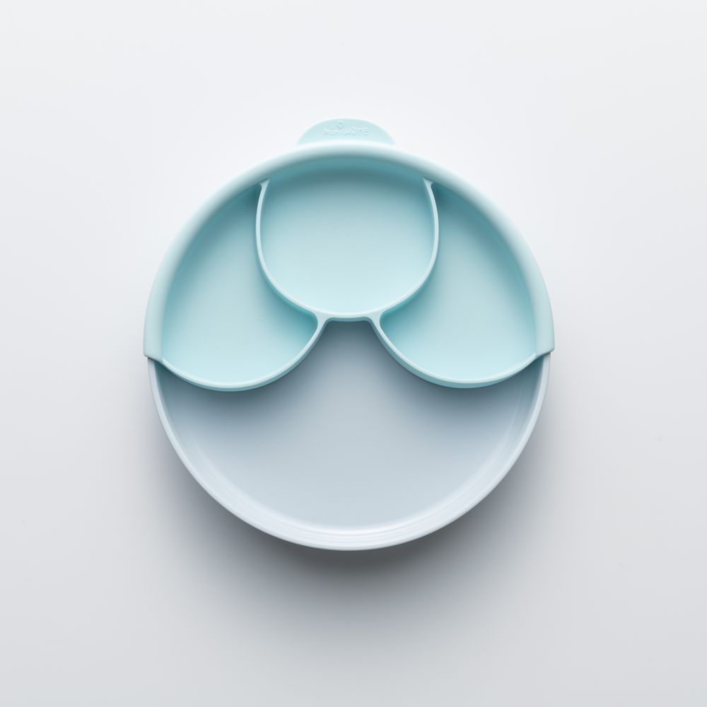 美國 Miniware - 天然聚乳酸聰明分隔餐盤組(12色可選)-寧靜海藍