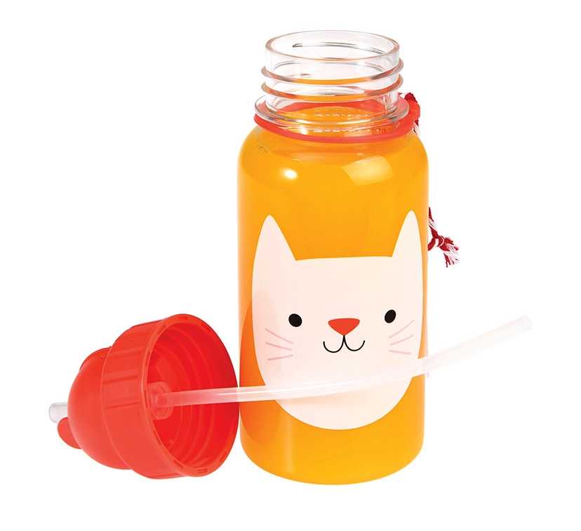 英國 Rex London - 兒童吸管水瓶-迷人貓咪(500ML)