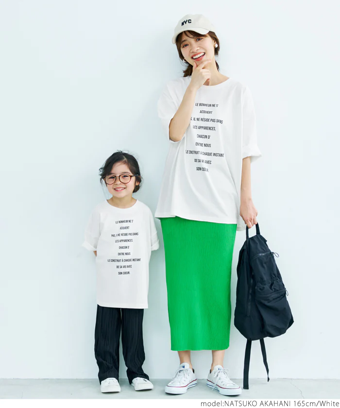 日本 COCA - 圓領純棉透氣字母短T-媽媽-白