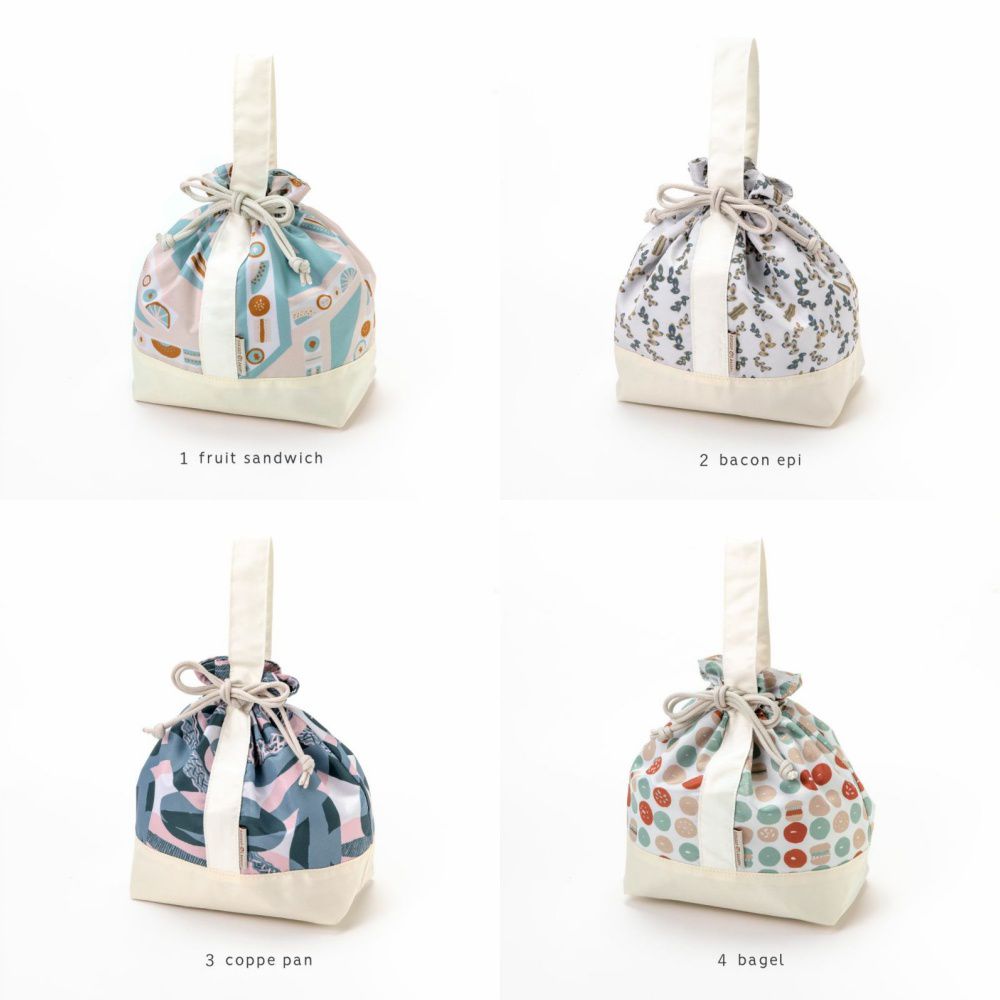 日本 IROHA - 麵包店日常束口保溫保冷便當袋-焦香培根 (31x18cm)