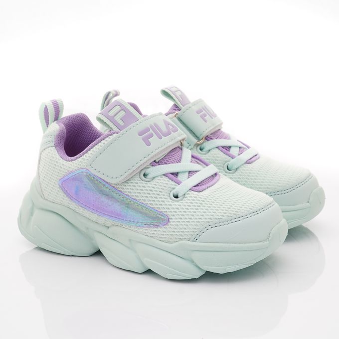 FILA - 電燈透氣慢跑運動鞋-2-J437X-339水藍(中大童段)-運動鞋-水藍