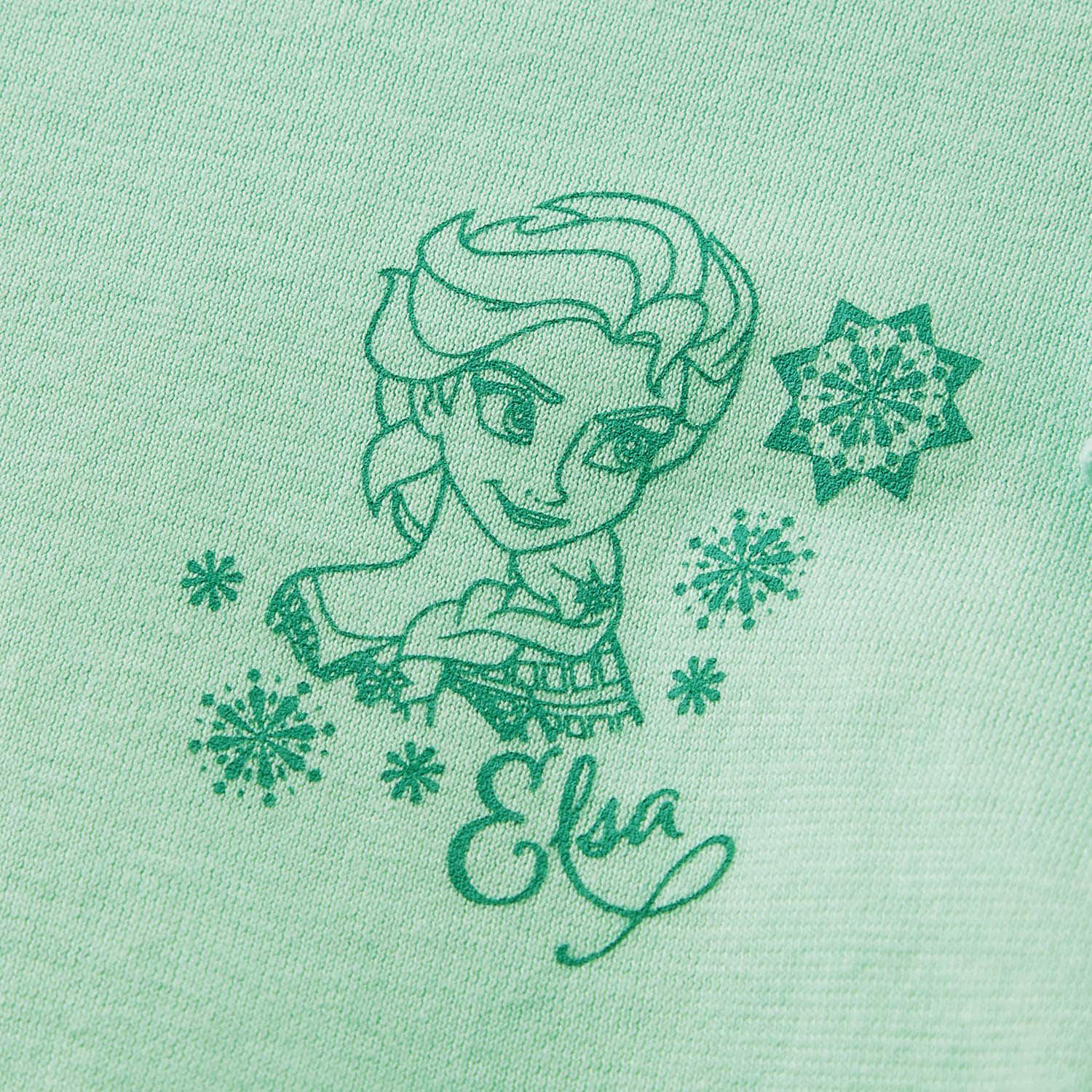 日本千趣會 - 迪士尼 夢幻荷葉短袖家居服/睡衣-艾莎-綠