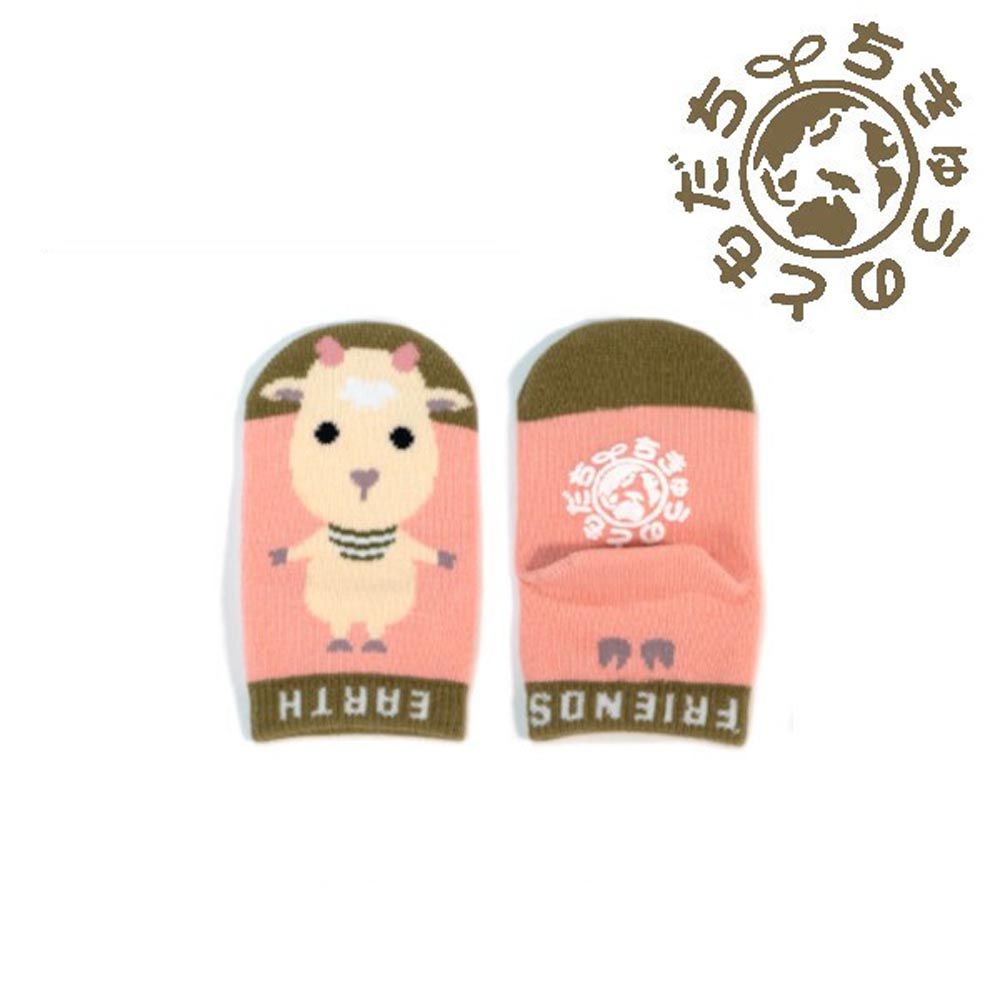 日本 aehwa - 地球的朋友 印花寶寶襪-山羊-粉紅 (10~15cm)