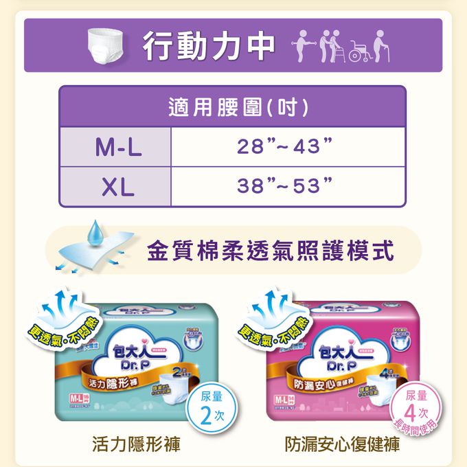 包大人 - 棉柔透氣 黏貼型成人紙尿褲/尿布(XXL 11片×6包/箱)