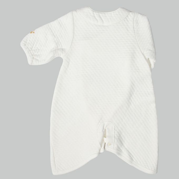 akachan honpo - 長袖舒適連身衣-米白色 (50~60cm)