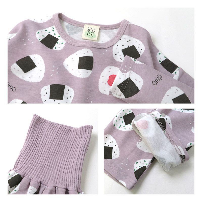 日本 ZOOLAND - 舒適保暖腹卷長袖睡衣/家居服-獨角獸-淺紫