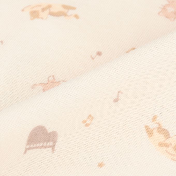 akachan honpo - 長袖蝴蝶裝2件組-按扣款 小貓-粉紅色 (50~60cm)