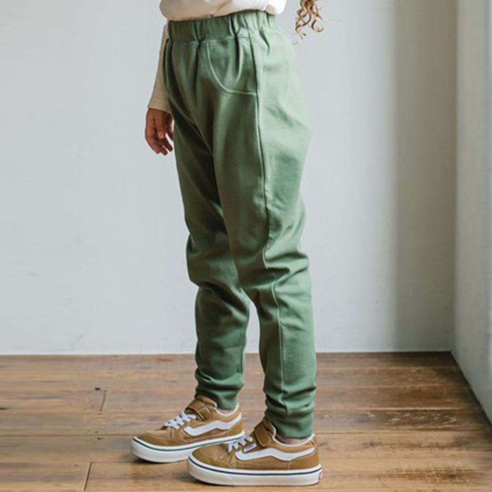 日本 PAIRMANON - 百搭彈性口袋長褲-墨綠