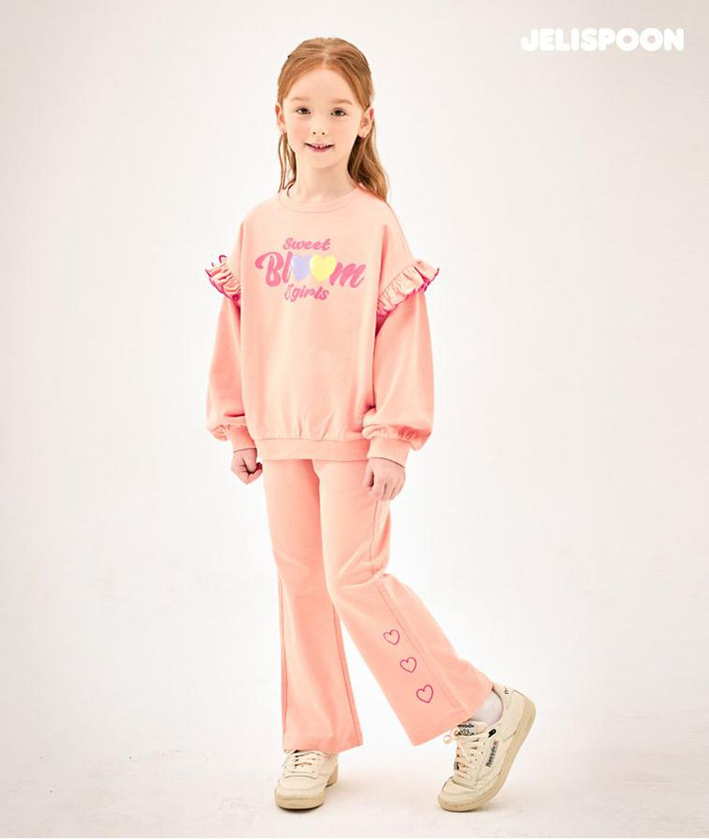 愛心Bloom長袖套裝-粉橘