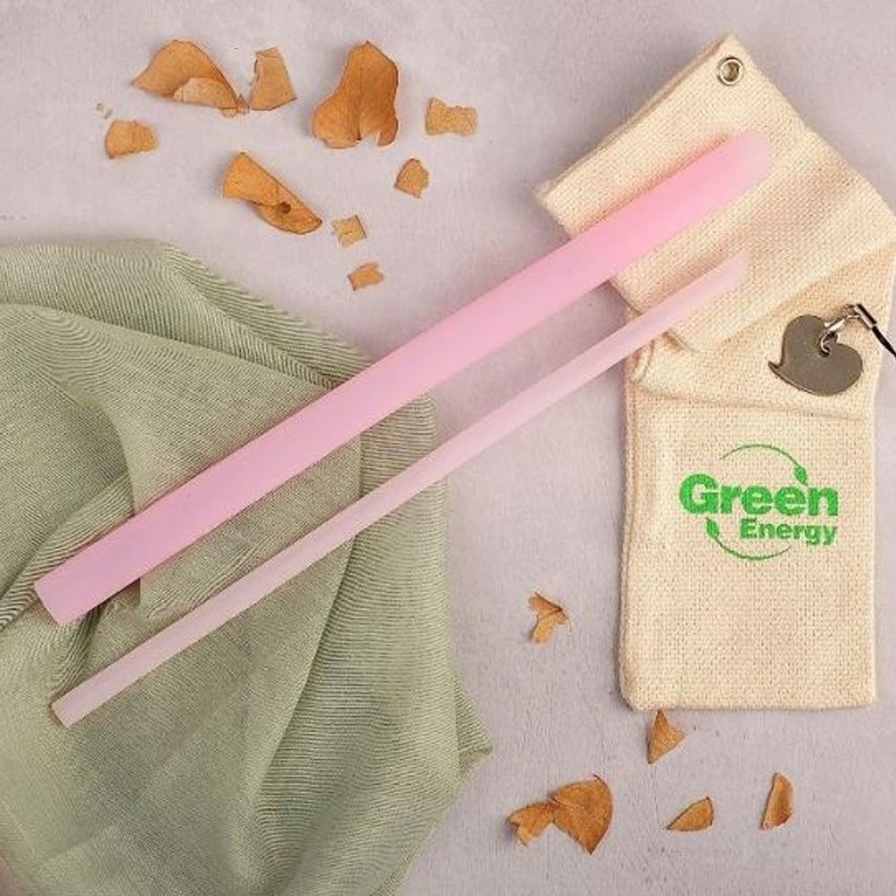GreenEnergy綠吸能 - 可拆洗環保全矽膠吸管-粉色