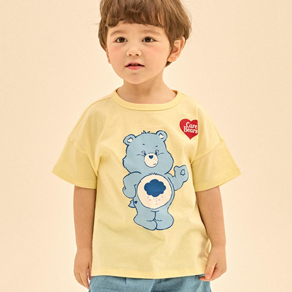 韓國 Care Bears - 聯名款短袖上衣-憂鬱藍熊-淺黃