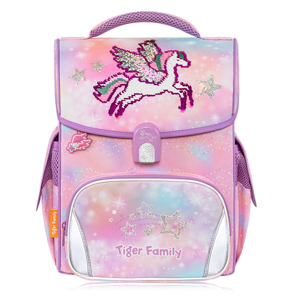 小學者超輕量護脊書包-漫步天馬(亮片款Pro 2S)-(贈品：聯名款文具4件(補習袋+便當袋+鉛筆盒+鉛筆)-閃爍海洋+註冊送課程券)-花色送完以其他樣式替代 不另行通知