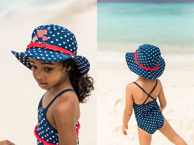 德國Playshoes - 抗UV防曬水陸兩用漁夫帽-愛心