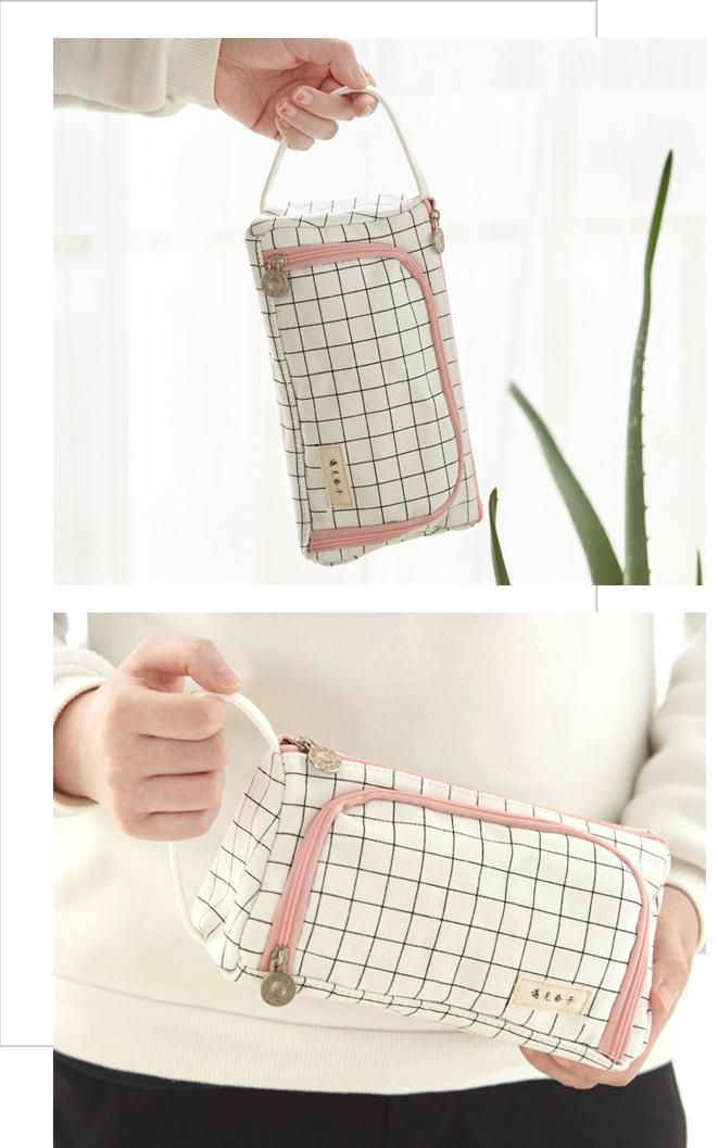 三角形大開口鉛筆袋-紫色