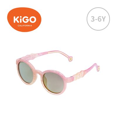 美國 KiGO - Nature 抗UV高彈力偏光兒童太陽眼鏡-彩虹粉-3-6Y