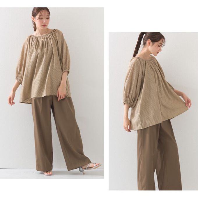 日本 OMNES - 100%印度棉 前後2way典雅緹花七分袖上衣-白