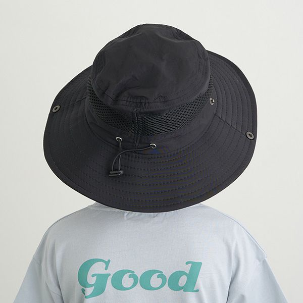 日本 b-ROOM - 抗UV側邊網眼百搭遮陽帽-淺灰 (50-54cm)