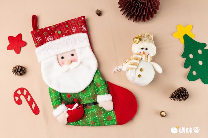 聖誕節造型襪子禮物袋-聖誕老人-綠色