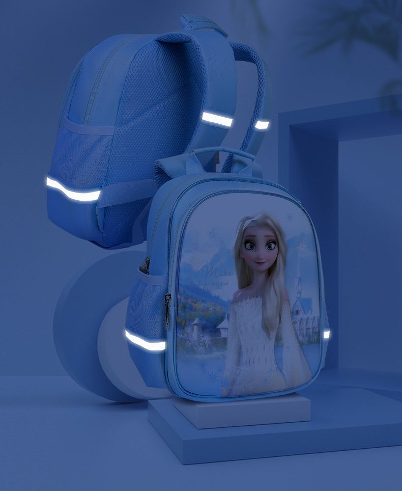 3D立體超輕量透氣減壓書包-卡通人物艾莎-紫色 (建議90~120cm)-22x14x30cm