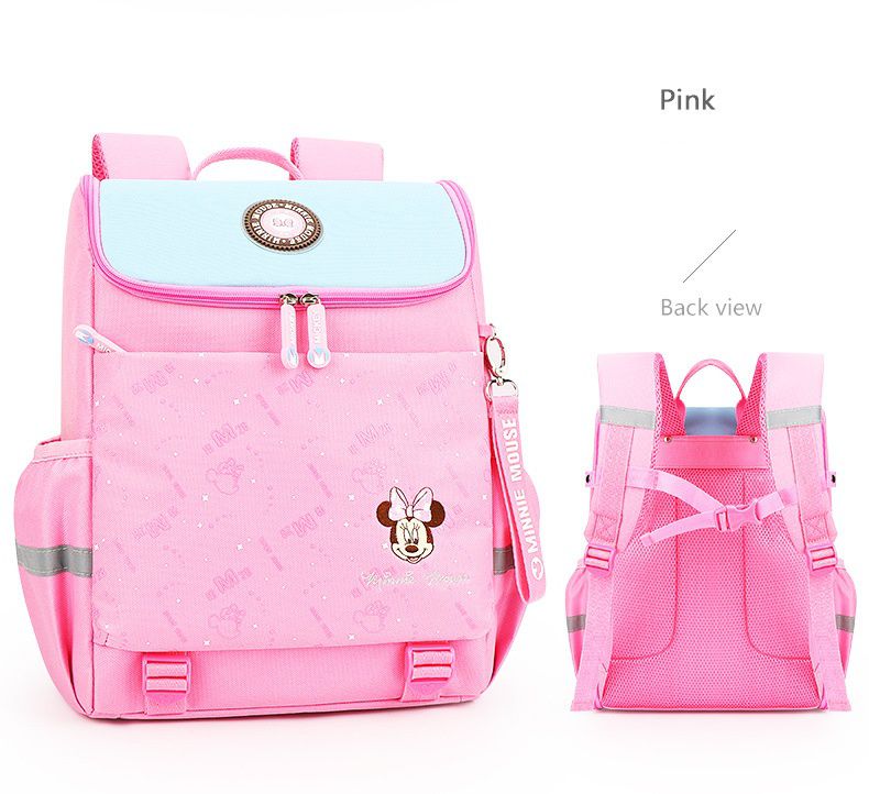 大容量輕量減壓書包-卡通人物米奇-黑色 (建議身高110-135cm)