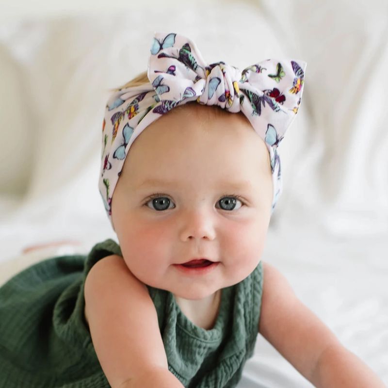 美國baby bling - 純手工極優雅細緻輕柔微彈性/毫無束縛感蝴蝶結髮帶/髮飾_印花經典款-蝴蝶公主