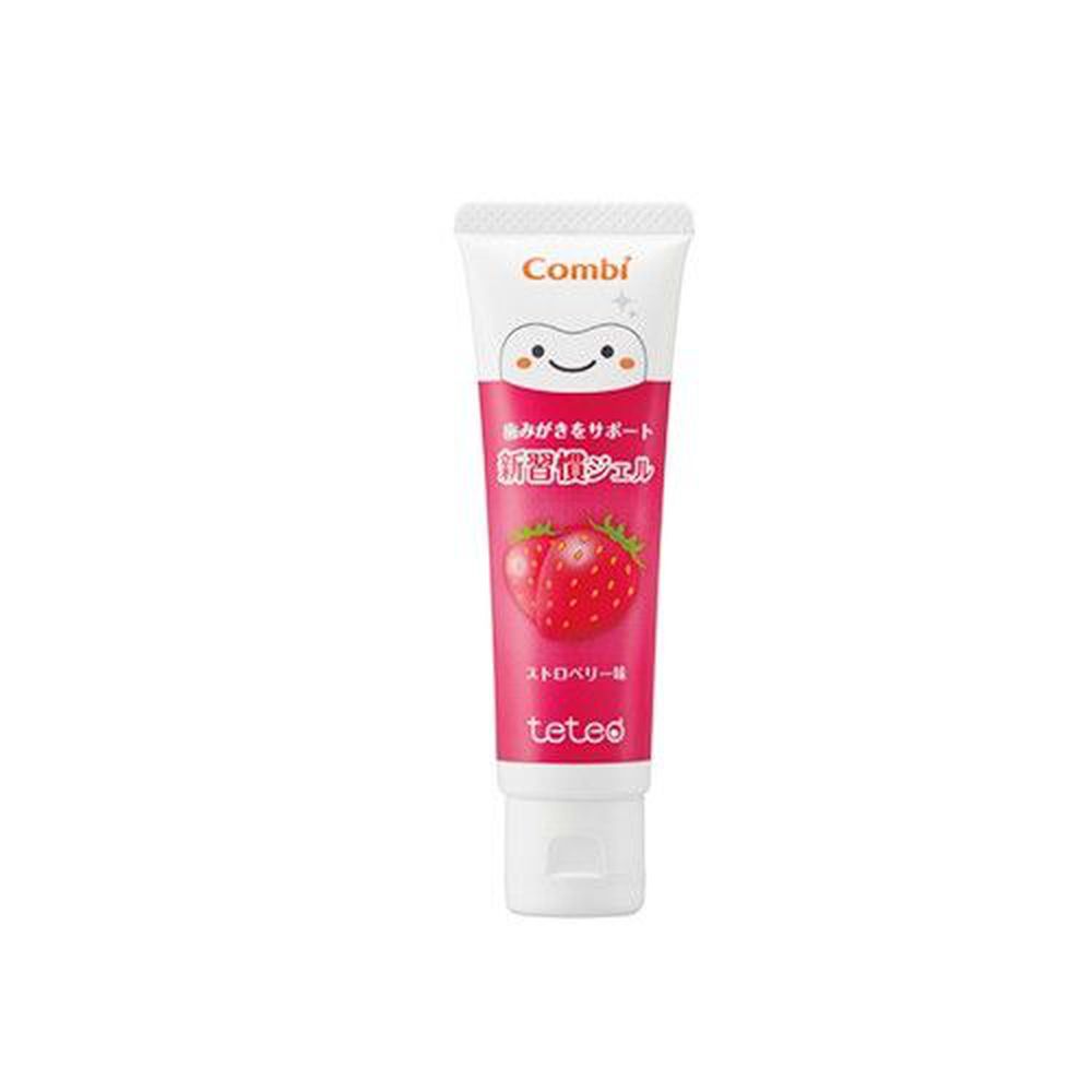 日本 Combi - teteo 幼童含氟牙膏-草莓 (6顆牙(約9個月)以上適用)