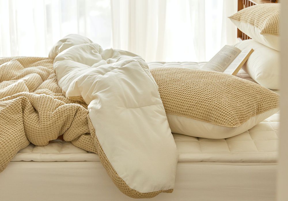 韓國 Maatila - 可水洗天絲莫代爾鬆餅棉被-花生