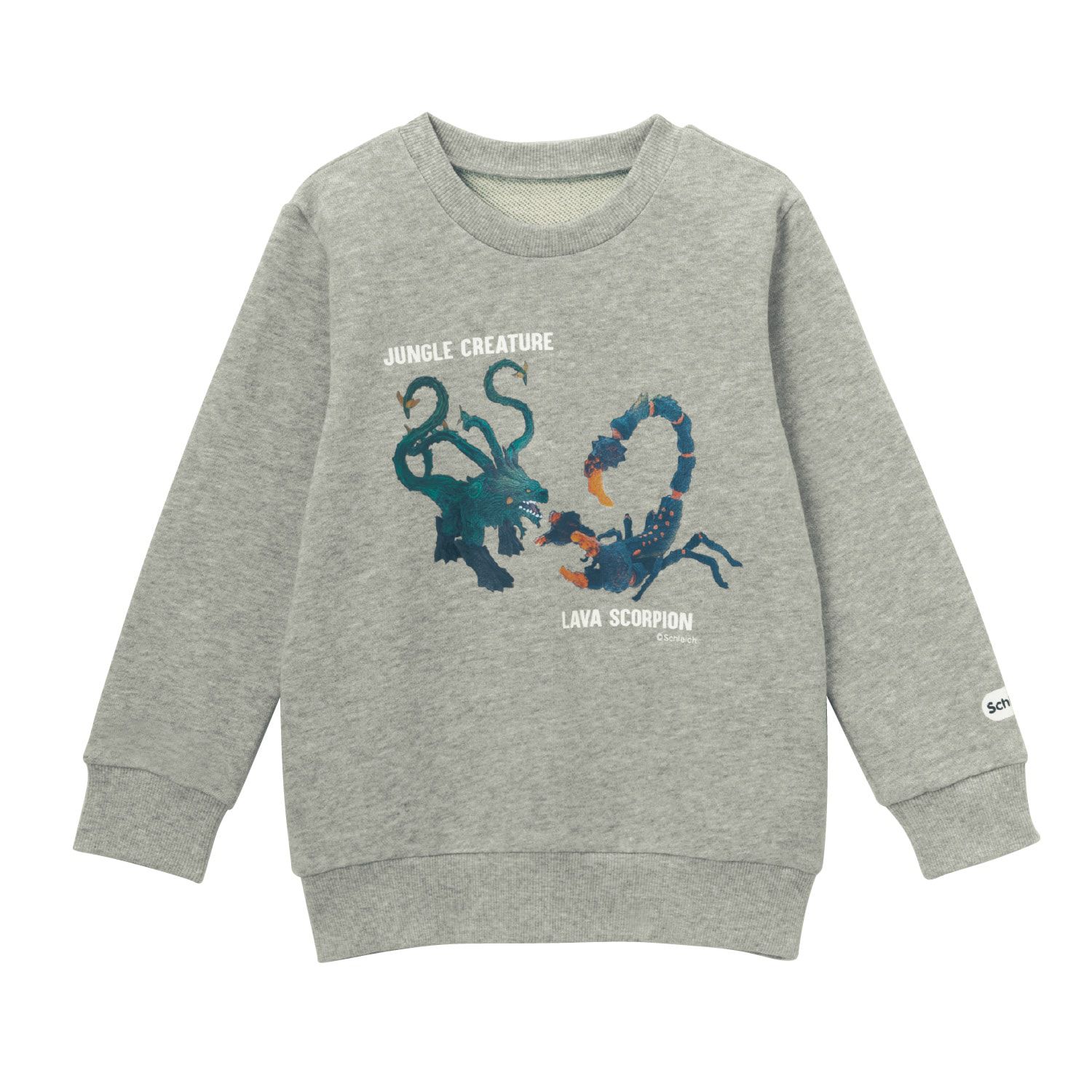 日本千趣會 - Schleich系列 圓領印花刷毛長袖上衣-魔獸大集合-深藍