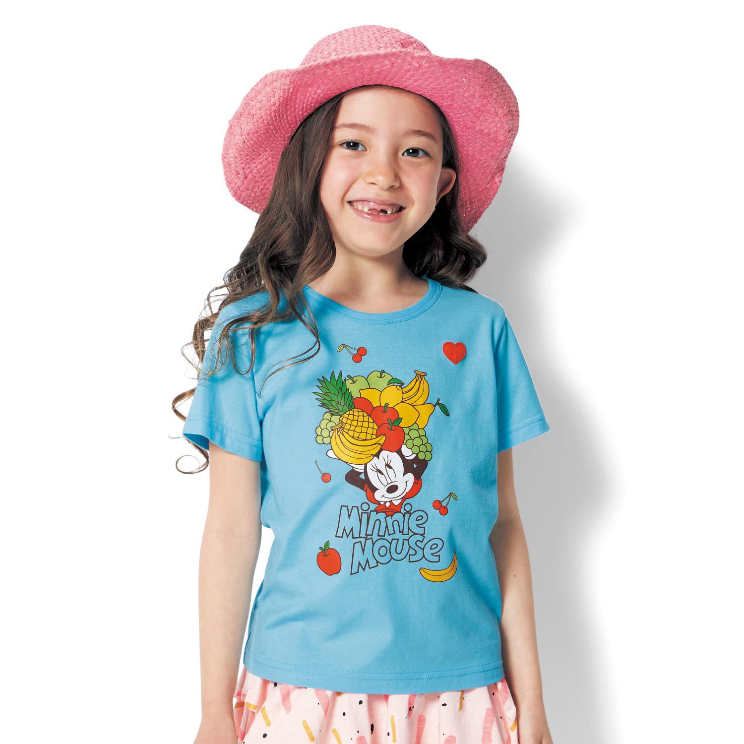 日本千趣會 - 迪士尼印花短T-米妮與水果-水藍