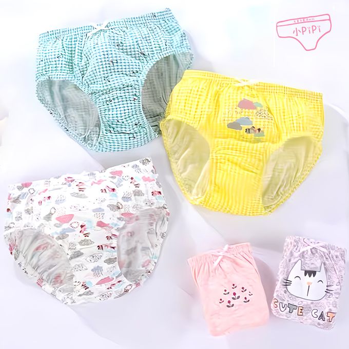 小 pipi - 純棉兒童三角內褲5件組_女童-小貓花園