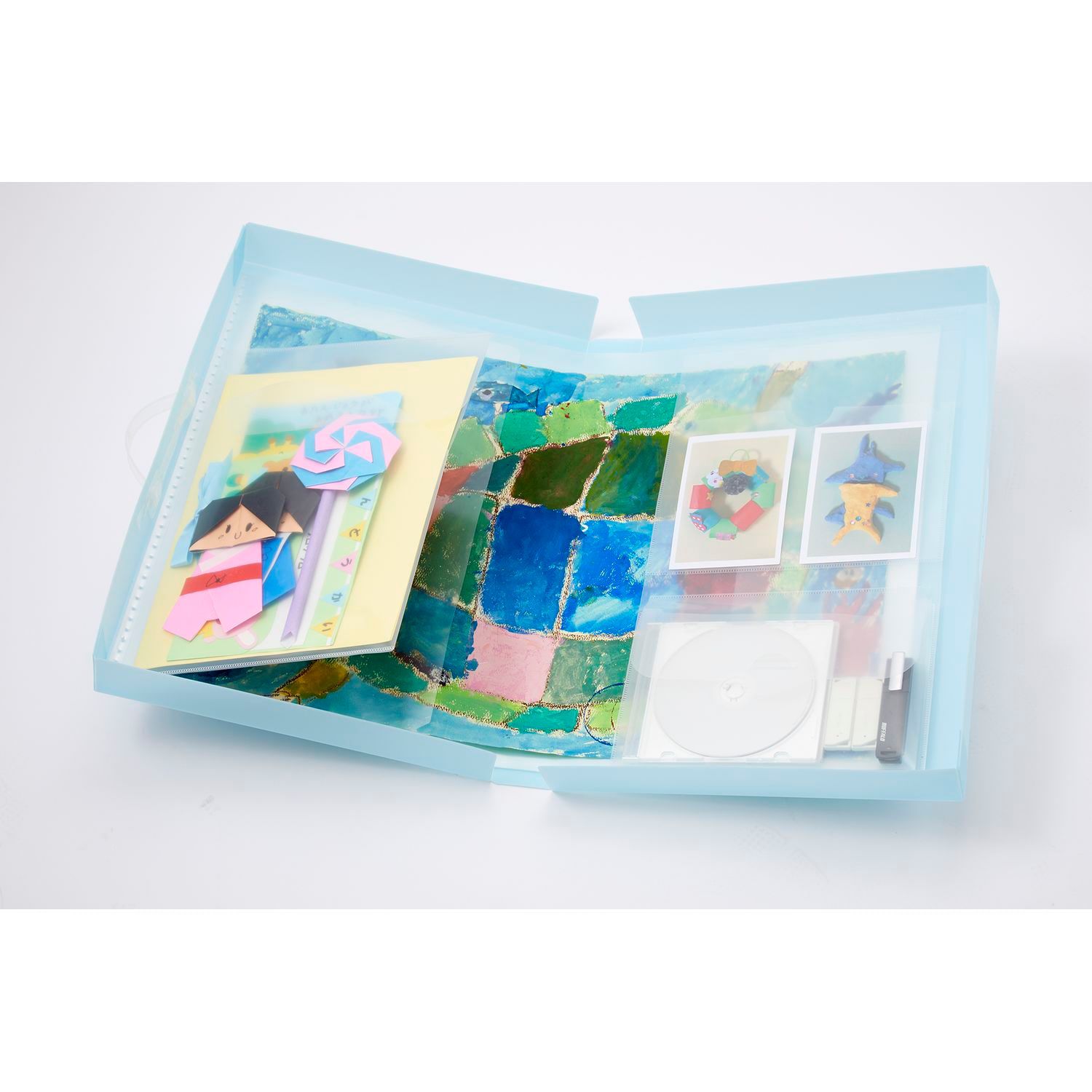 日本千趣會 - [熱銷更新版]美勞作品收納盒(附提把)-白 (45×29.5×4.5cm)