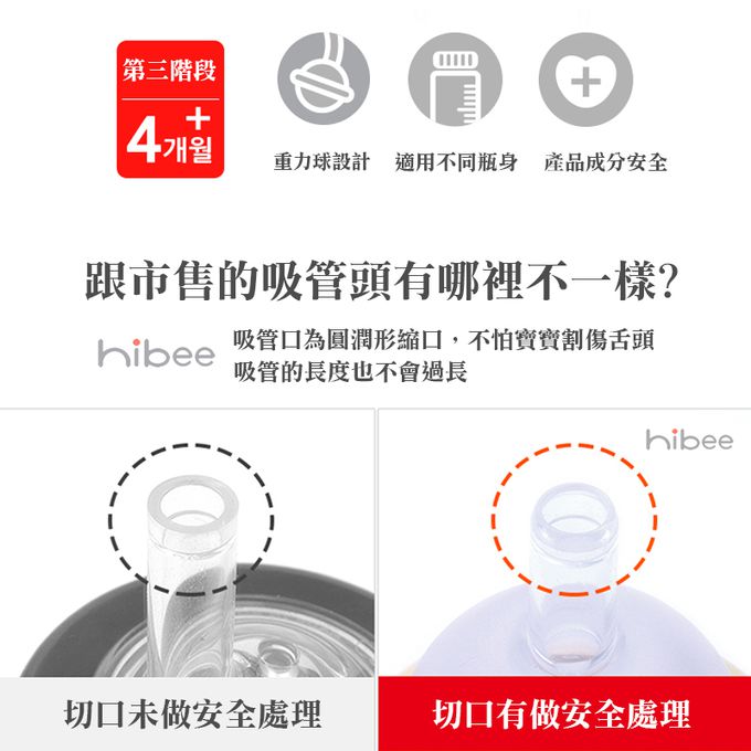 正韓 hibee - 有效防漏學習水瓶/水壺的奶嘴吸管頭+重力球(2入組)+吸管刷組 (學習喝水第一階段)-HBS3