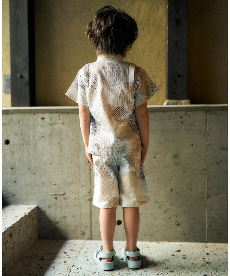 日本 apres les cours - 季節限量！清新可愛二件式甚平-彩虹西瓜-米白