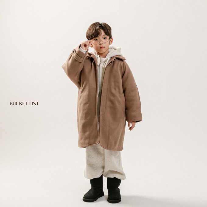 韓國 BUCKET LIST - 韓風小歐巴鋪棉連身大衣-可可咖