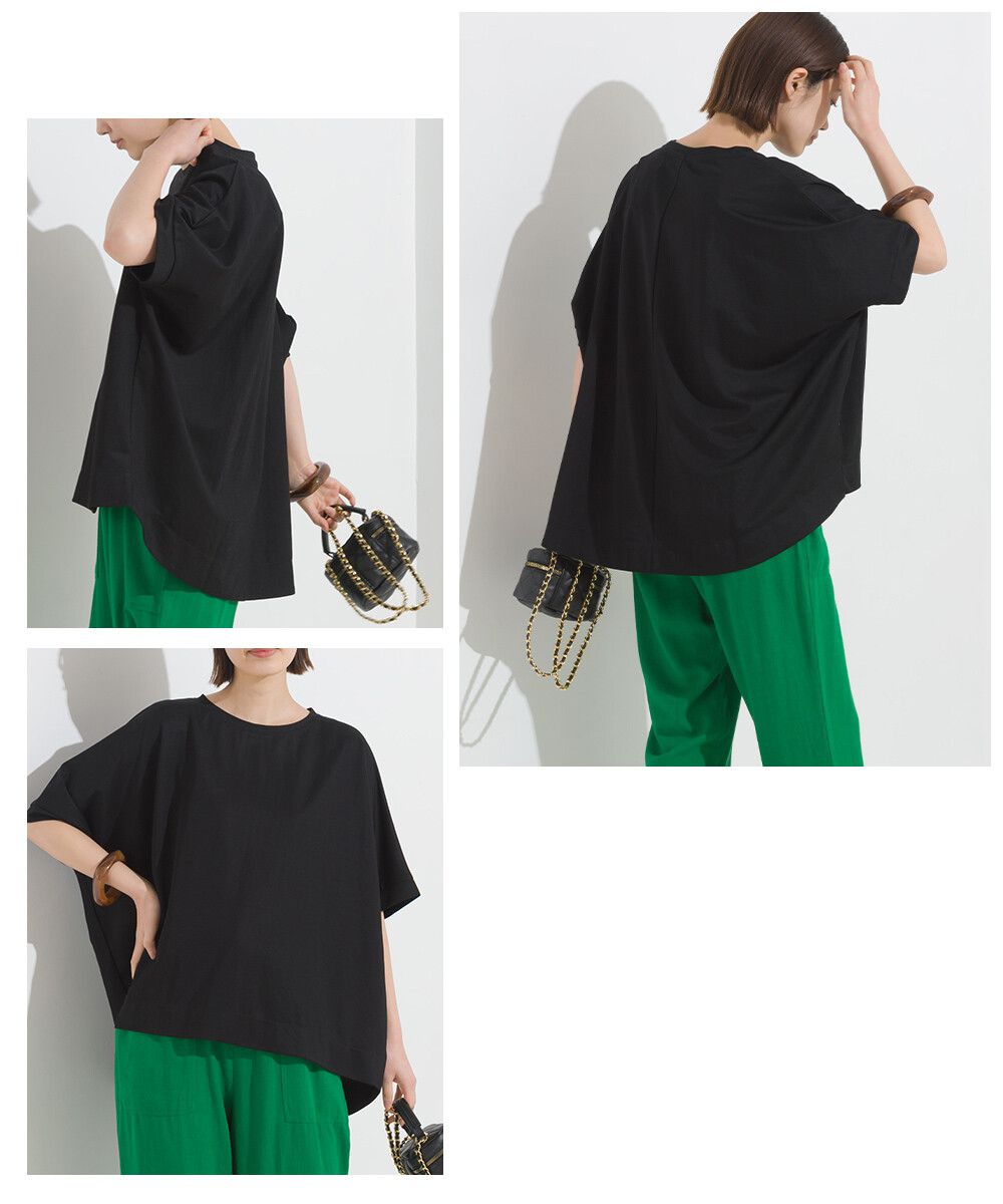 日本 OMNES - 涼感機能 嫘縈混落肩短袖上衣-白