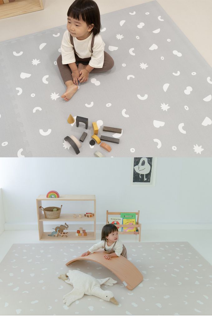 Pato.Pato - 自然系風格地墊-小島拾石-沙棕色 (60x60x1.4cm)-6片