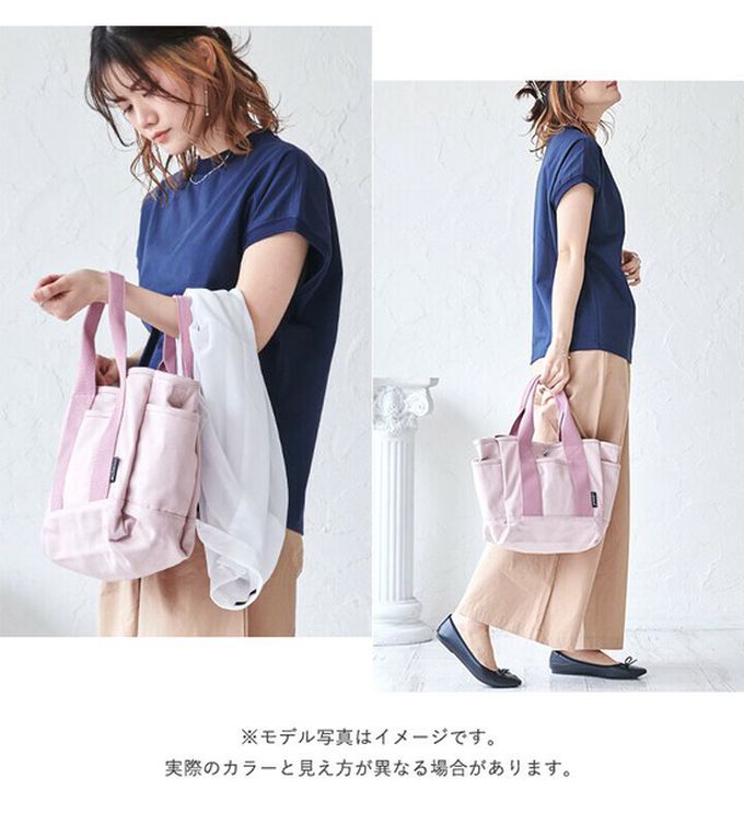 日本 LIZDAYS - 多格層帆布2way肩背/手提包-黑 (29x24x14cm)