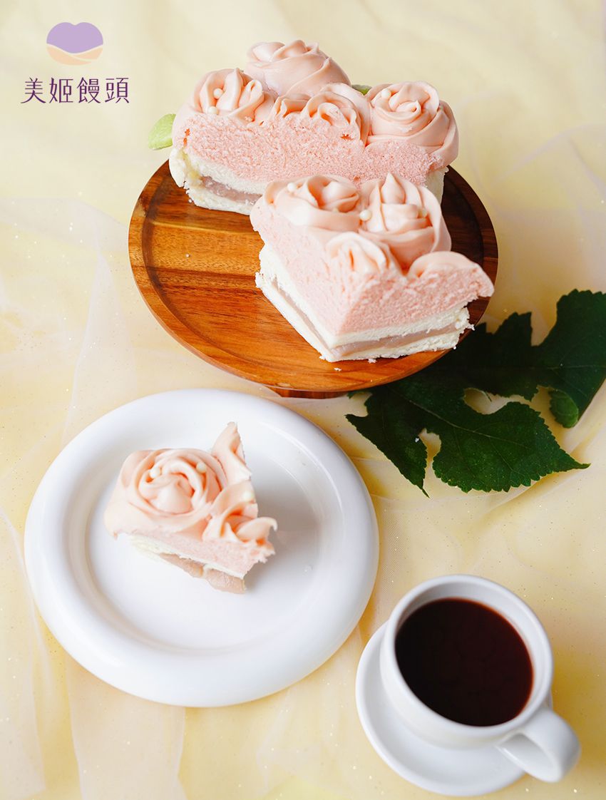 美姬饅頭 - 6吋全素玫瑰花蛋糕造型饅頭 (1入)-300g