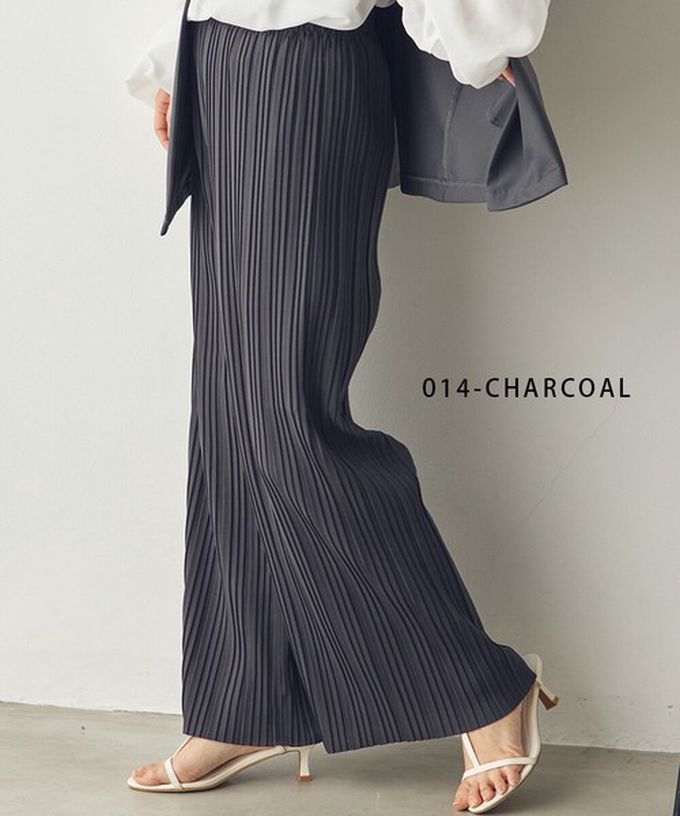 日本 Sans Souci 34+ - 細摺搖曳優雅寬褲(全腰鬆緊)-咖啡 (M)