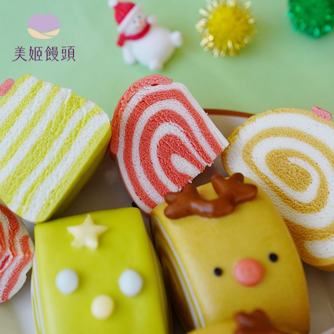美姬饅頭 - 聖誕派對鮮乳造型饅頭-40g/顆*6入裝