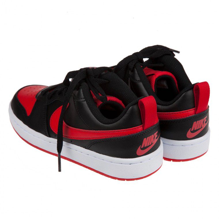 NIKE - Court_Borough_Low2黑紅色兒童運動鞋