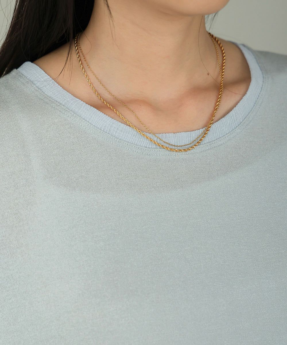 日本 Bab - 楊柳拼接珍珠薄長袖上衣-米杏