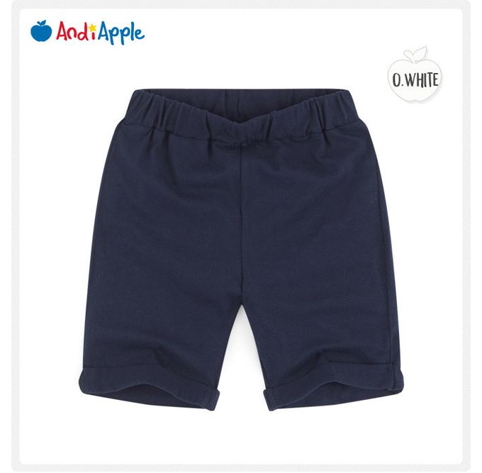 韓國 AndiApple - 文字印色塊拼接短袖套裝-深藍X白X灰綠