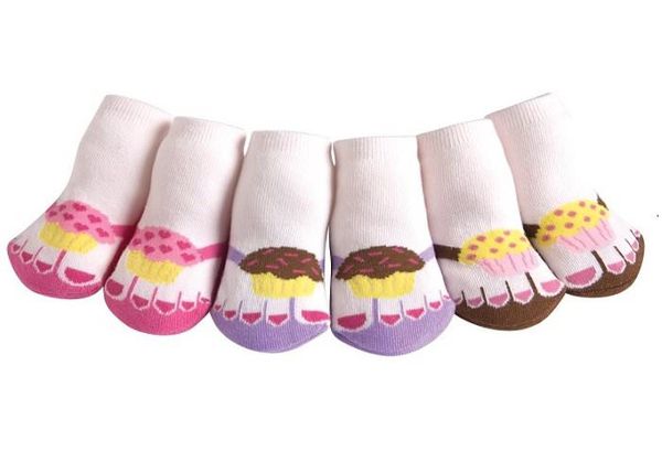 美國 Jazzy Toes - 時尚造型棉襪/止滑襪/假鞋襪/嬰兒襪_三入禮盒組-杯子蛋糕組