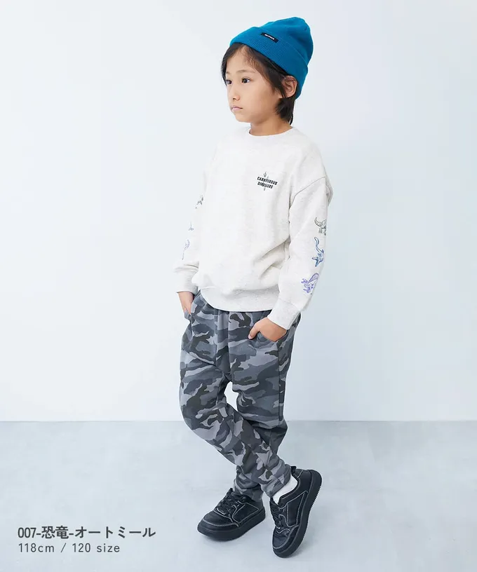 日本 devirock - 熱銷定番 印花縮口長袖上衣-香蕉-燕麥