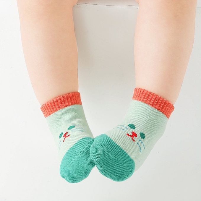 夏日表情點膠船型棉襪