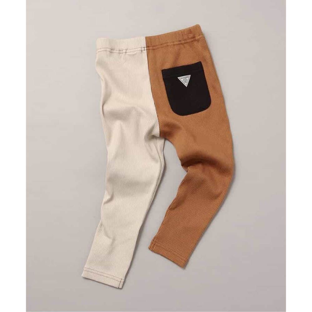 DAISUKI 百搭鬆緊彈性九分褲-撞色-白X棕